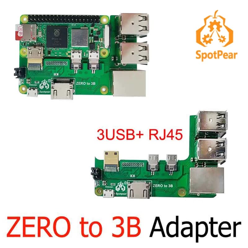 Raspberry Pi Zero interface adapter from 2 W to 3B/4B Zero expansion card to Pi3/Pi4 / Pi5 Zero Pi0 HUB USB RJ45 HAT