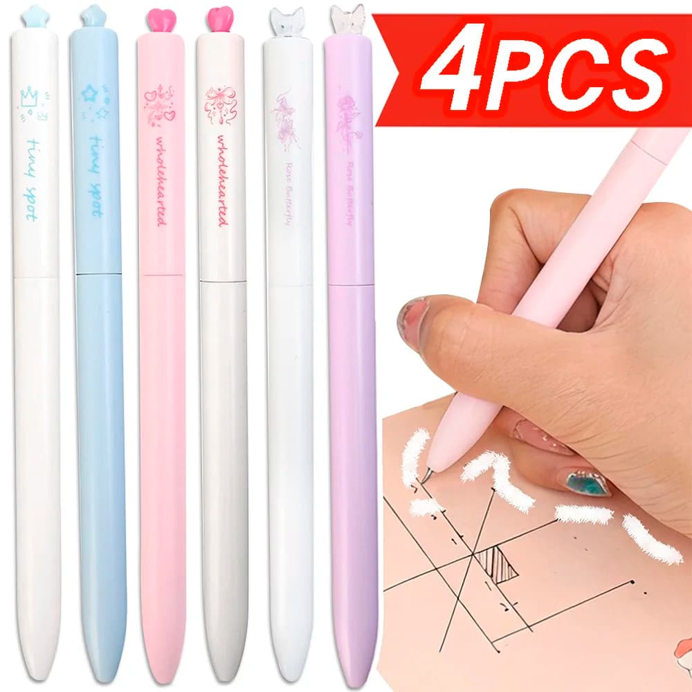 4 pz/scatola Penne neutre Design carino Creativo Quick Dry 0.5mm Penna a inchiostro gel nero per ufficio/scuola Studente Wrting Penna firma