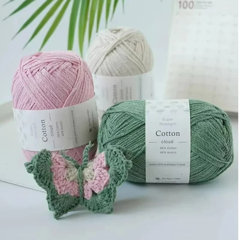1 pz Filato di cotone cavo per uncinetto, spesso 1mm, per lavori a maglia, borse, cappelli, tappetini e contenitori fai da te