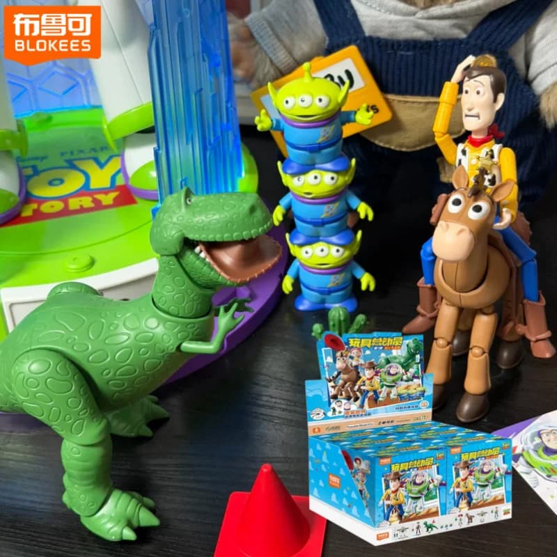 New Blokees Toy Story Blind Box Vol.01 Woody Jessie Buzz Lightyear Action Figures Assembled Poseable Kits Gift Model