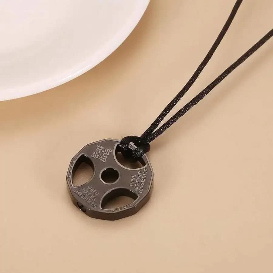 Stainless Steel Dumbbell Weight Plate Cremation Urn Necklace Memorial Pendant For Adults