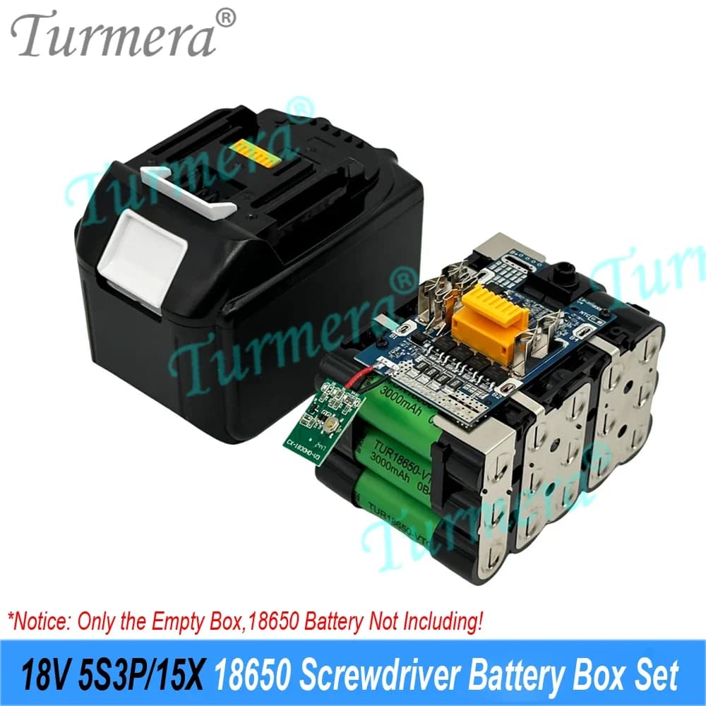 Sostituzione custodia batteria 18V 21V per cacciavite BL1830, custodia agli ioni di litio 10X/15X 18650 con 30A BMS e Torx per batteria 18V assemblare