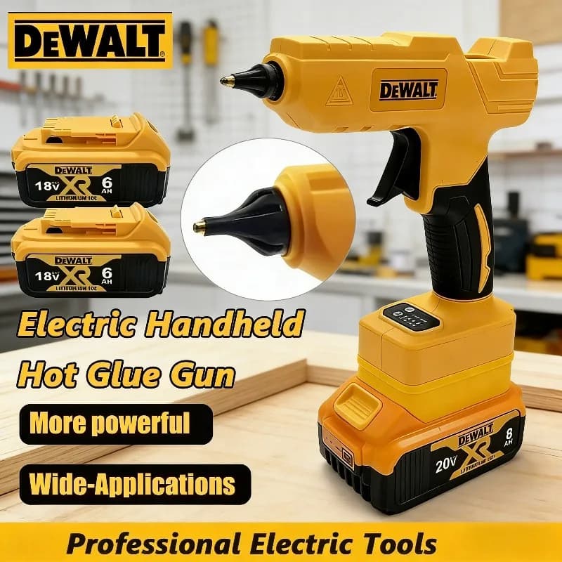Pistola per colla a caldo elettrica portatile Dewalt senza fili, strumento fai-da-te per riparazioni, saldatura a caldo, pistola ad aria calda con ugello anti-scottatura per batteria da 18V