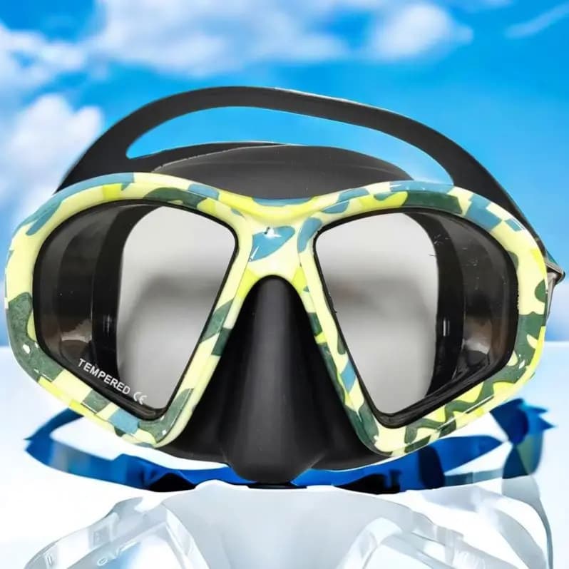 HD Anti-Fog Silicone Diving Mask with PC Lens Large Frame Free-Diving Snorkeling Goggles for Adults Men & Women Swimming