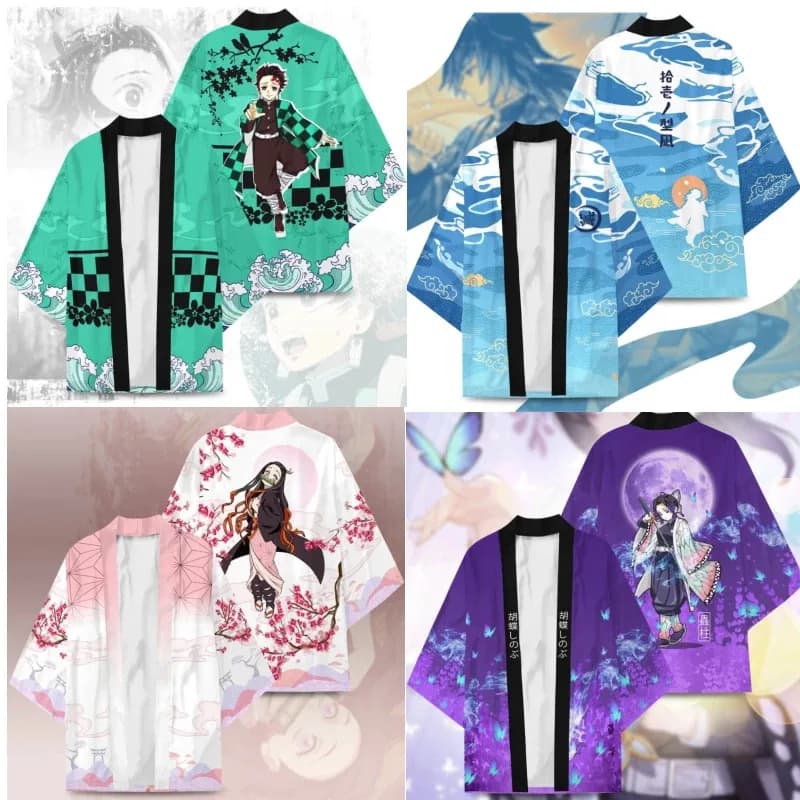 New Soul Demone Slayer Hashibira Inosuke Kimono Tomioka Giyuu Costumes Cosplay Haori Woman Cardigan Jacket Coat Bathrobe