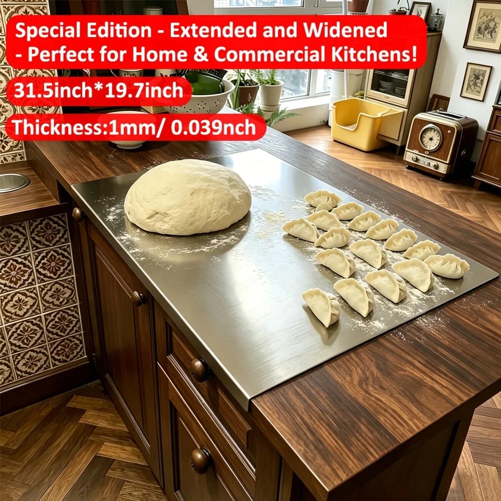 Extra Large 304 Stainless Steel Cutting Board - Double-Sided, Metal Board for Home/Commercial Kitchens, Multi-Functional