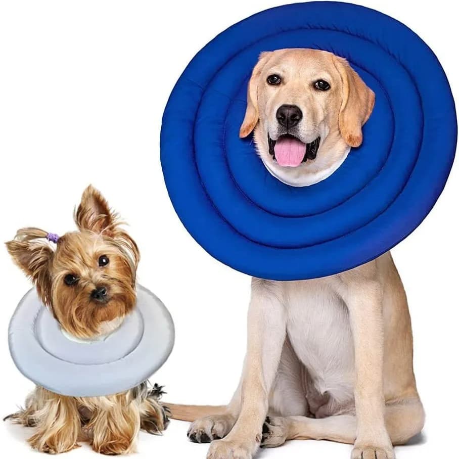 Elizabethan Collar for Dogs Adjustable Neck Drawstring Waterprof Protective Donut Collar Prevent Biting & Scratching Cat Collar