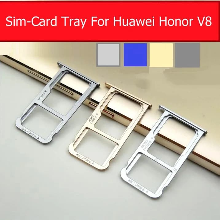Vassoio per memoria e scheda SIM originale per Huawei Honor V8 AL-20 e slot per adattatore per supporto per scheda SIM piccole parti di riparazione per telefono cellulare