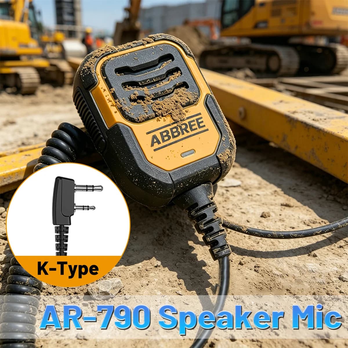 Microfono Walkie Talkie ABBREE AR-790 IP54 con Altoparlante a Spalla PTT per Radio Baofeng UV-5R AR-152 UV-21, Aggiornamento BF-780