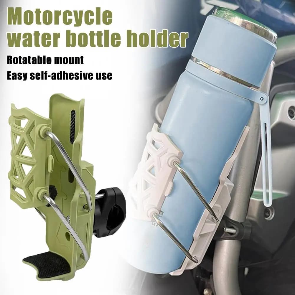 Portabottiglie regolabile per moto, portabicchieri universale per biciclette e scooter, autoadesivo e ruotabile, adatto a diversi tipi di bicchieri