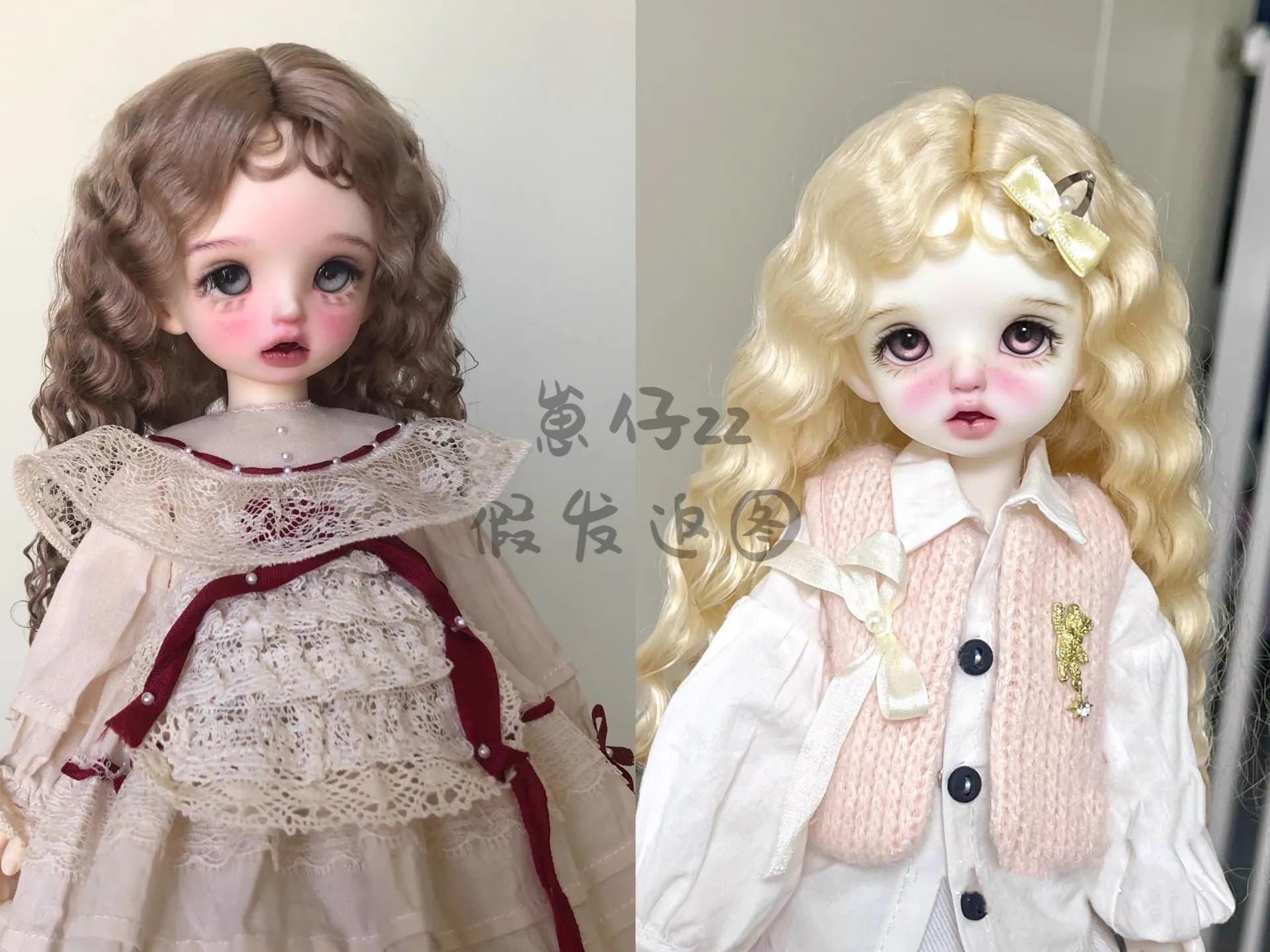 Hair For Doll Light Color 1/6 BJD Doll Hair, Small Brown Curly Mohair Fake Wig Free Shipping