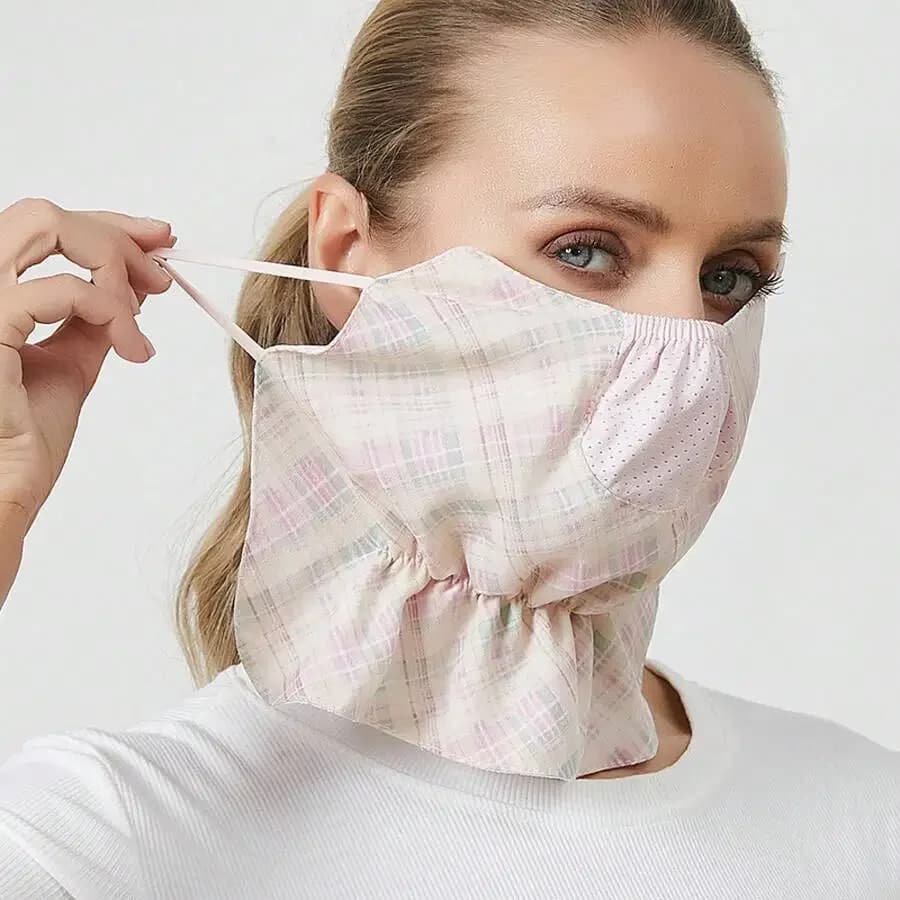 Maschera protettiva per il viso traspirante a quadri per ciclismo all'aperto