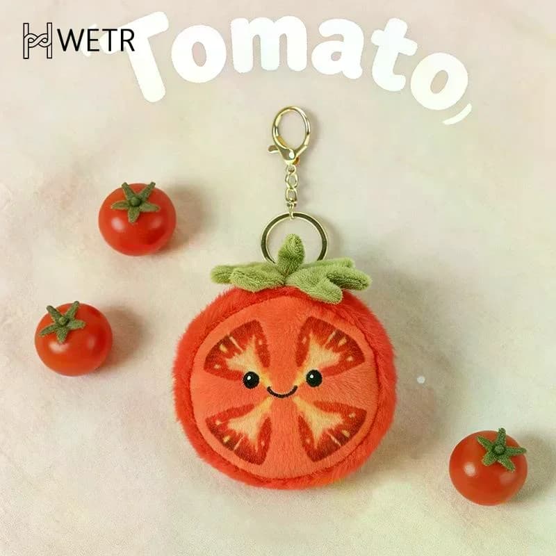 Portachiavi Peluche a Forma di Pomodoro Kawaii, Simpatico Ciondolo a Forma di Pomodoro per Bambini, Regalo
