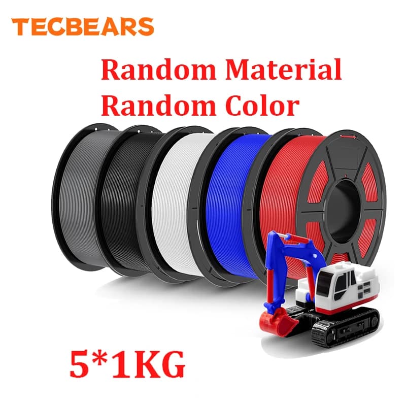 3D Printer TECBEARS 5KG/5 Rolls PLA/PLA PLUS/PLA Classic/PETG/ABS/ASA/SILK Material and Color Casual Fast Shipping