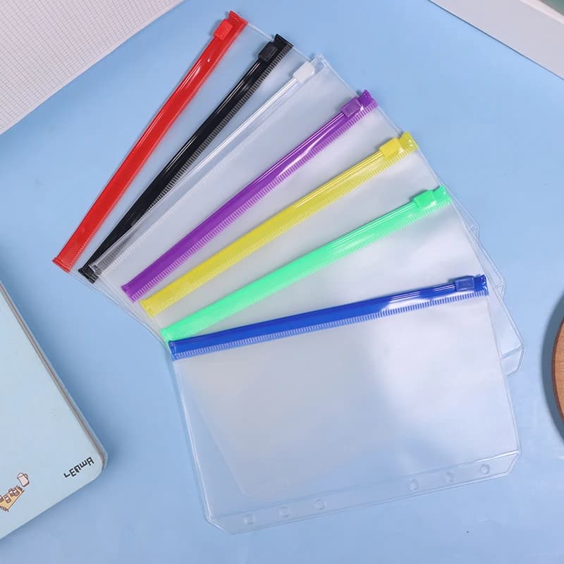 1PCS A6 PVC impermeabile buste per contanti buste per raccoglitori con cerniera tasche per raccoglitori a 6 fori per notebook pianificatore raccoglitori di viaggio