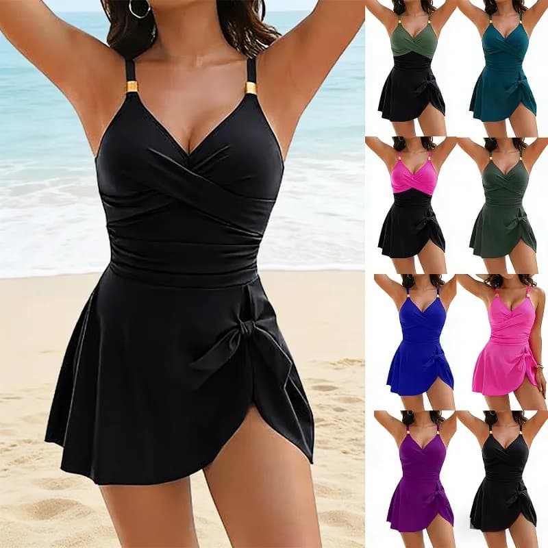 Costume intero da donna europeo e americano 2026, nuovo modello slim fit bianco stile spiaggia