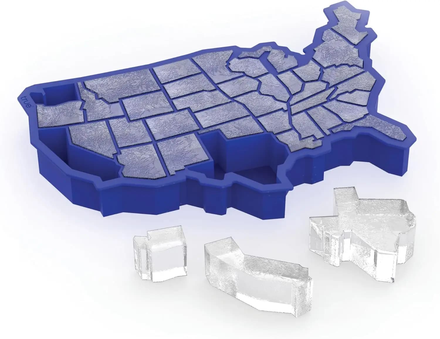 Stampo per Cubetti di Ghiaccio in Silicone a Forma di USA, 38 Cubetti, Stampo Flessibile per Whisky, Cocktail, Bevande da Festa, Accessorio per Bar Domestico, Blu