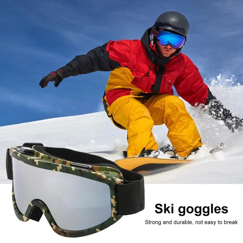 Occhiali da sci Lenti a doppio strato Occhiali da sole da neve antiappannamento per esterni invernali Occhiali da sole con protezione UV antivento per la corsa in bicicletta
