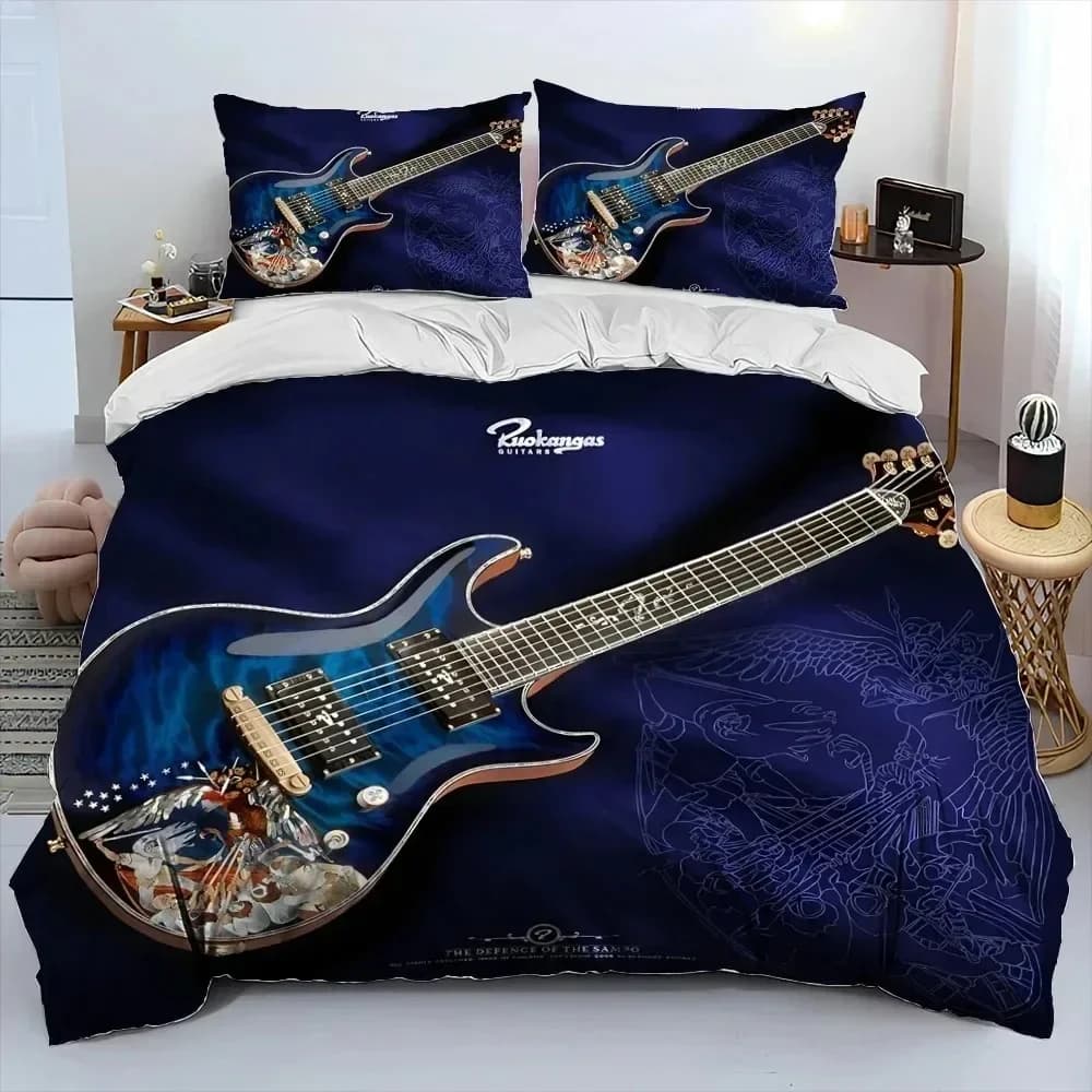 Bedding Set Classical Electric Guitar 3D Printed Duvet Cover BeddingSet Comfortable Breathable Luxury Sheet Cotton Bedding