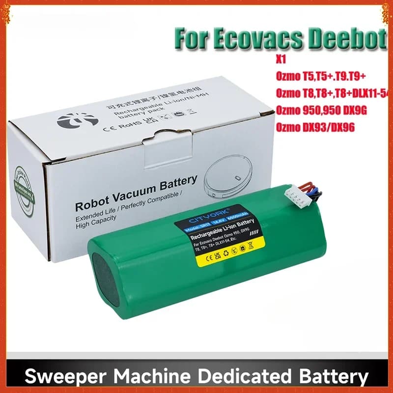 14.4V Robot Aspirapolvere Spazzatrice Batterie di Ricambio Per Ecovacs Deebot X1 Ozmo T5 T8 T9 950 DX9G DX93 DX96 DLX11-54