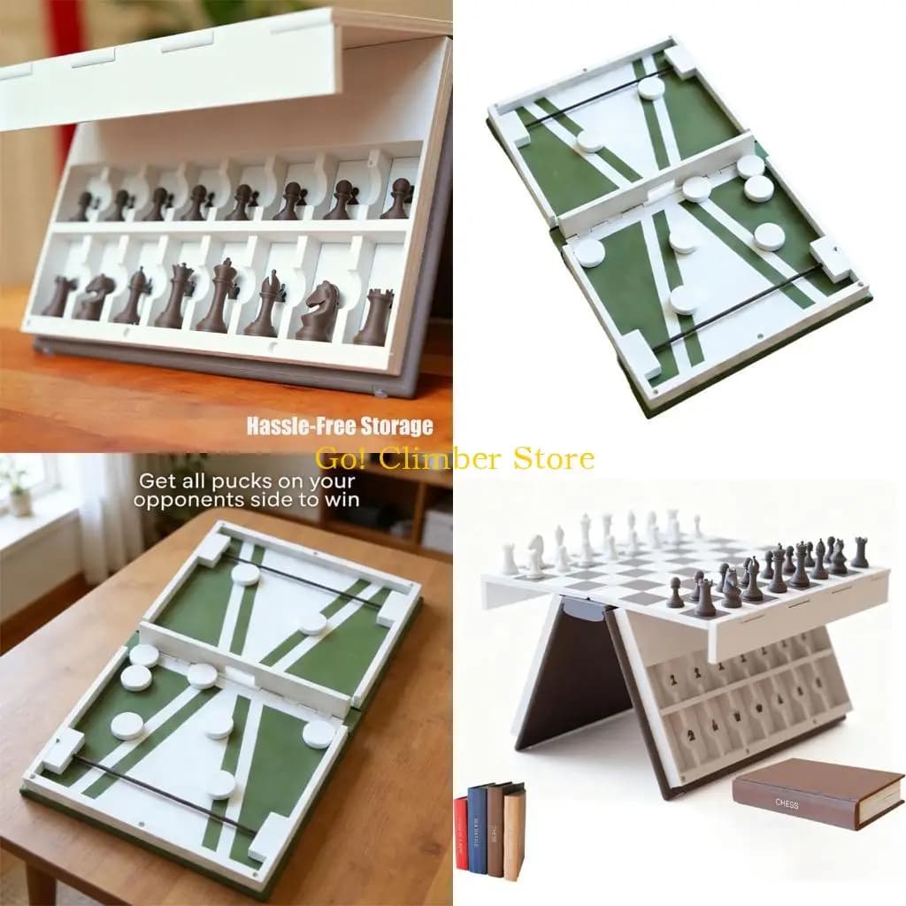 Q84C Plastic Travel Chesses Set Travel Game Folding Chesses Board with Chesses Checkers