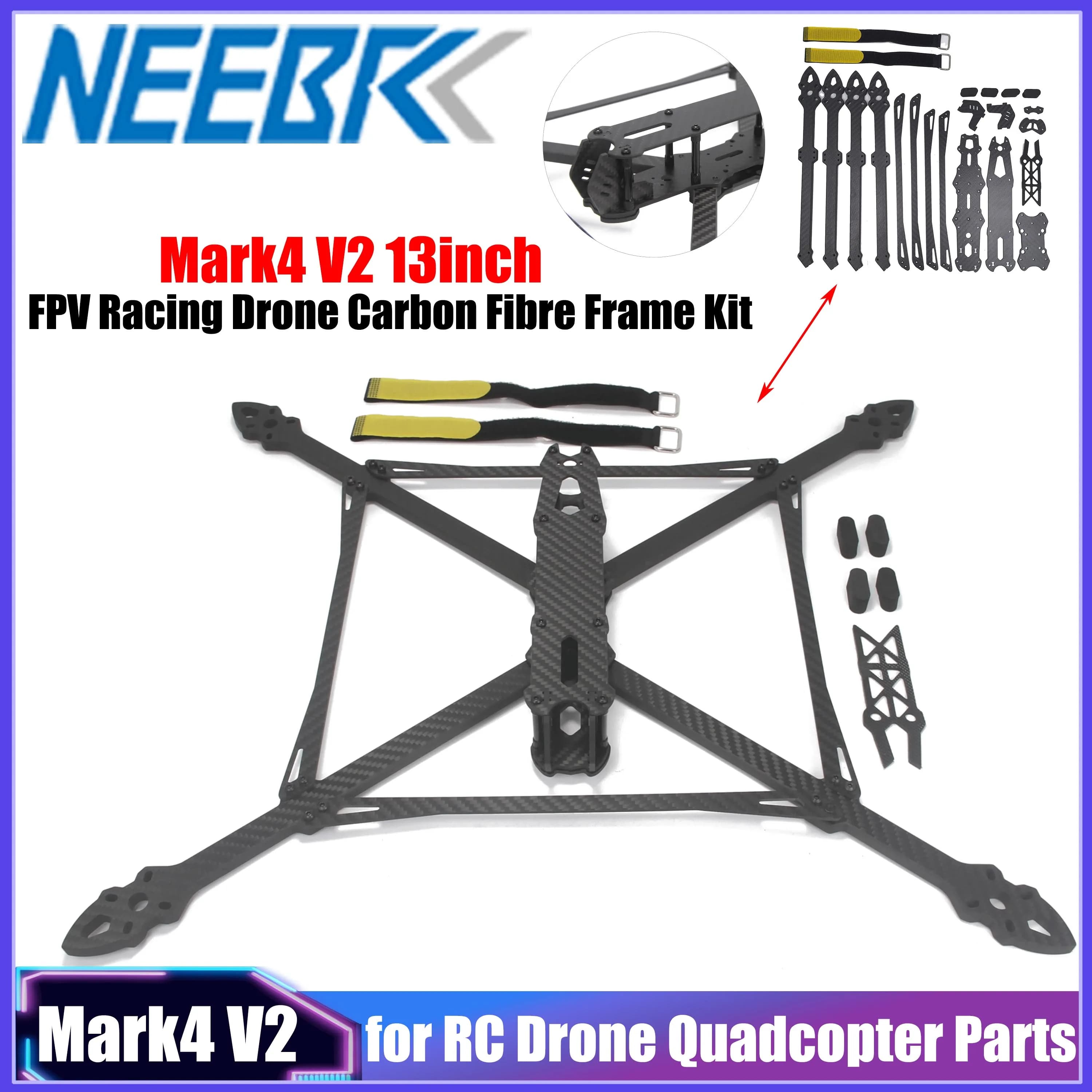 Mark4 V2 13 pollici 540mm FPV Racing Drone Kit telaio in fibra di carbonio con braccio da 8mm per Freestyle RC Aereo Quadcopter Traverser Parti fai da te