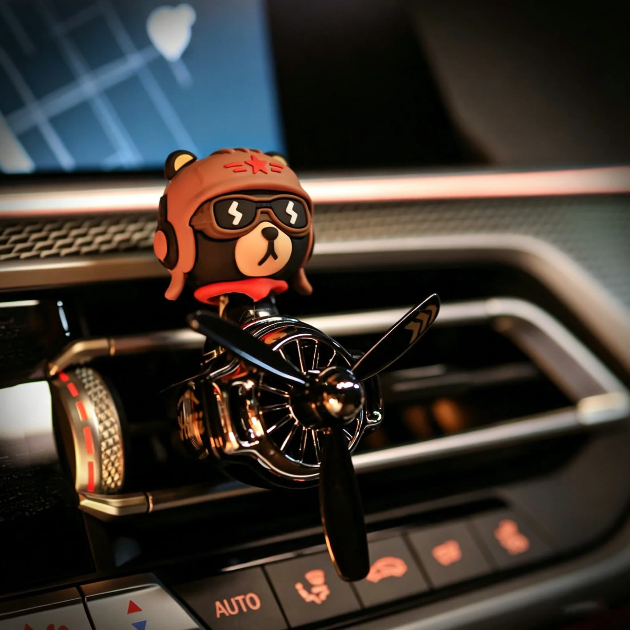 Accessori auto, decorazioni interne, ornamenti per auto, orsetto pilota, deodoranti per auto, clip per bocchette di ventilazione, cartone animato, fai da te, aroma inodore