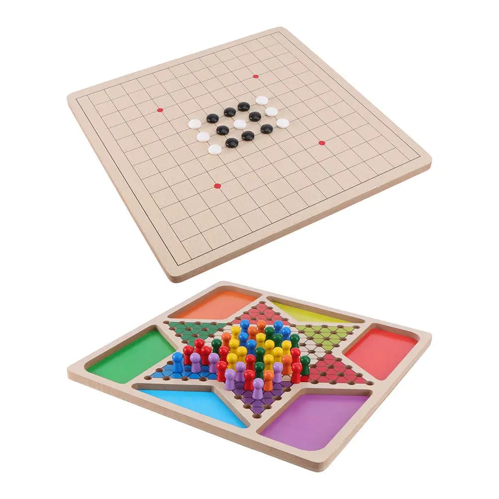 Set di Gioco Due in Uno: Scacchi e Gobang, Gioco Educativo per Bambini, Regalo Divertente e Educativo per Attività al Chiuso