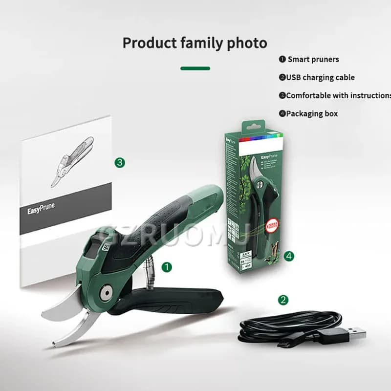 3.6V Cordless Smart Pruning Shears Garden Fruit Tree Secateurs USB Rechargeable Floral Artist Electric Pruner Machine Easy Prune