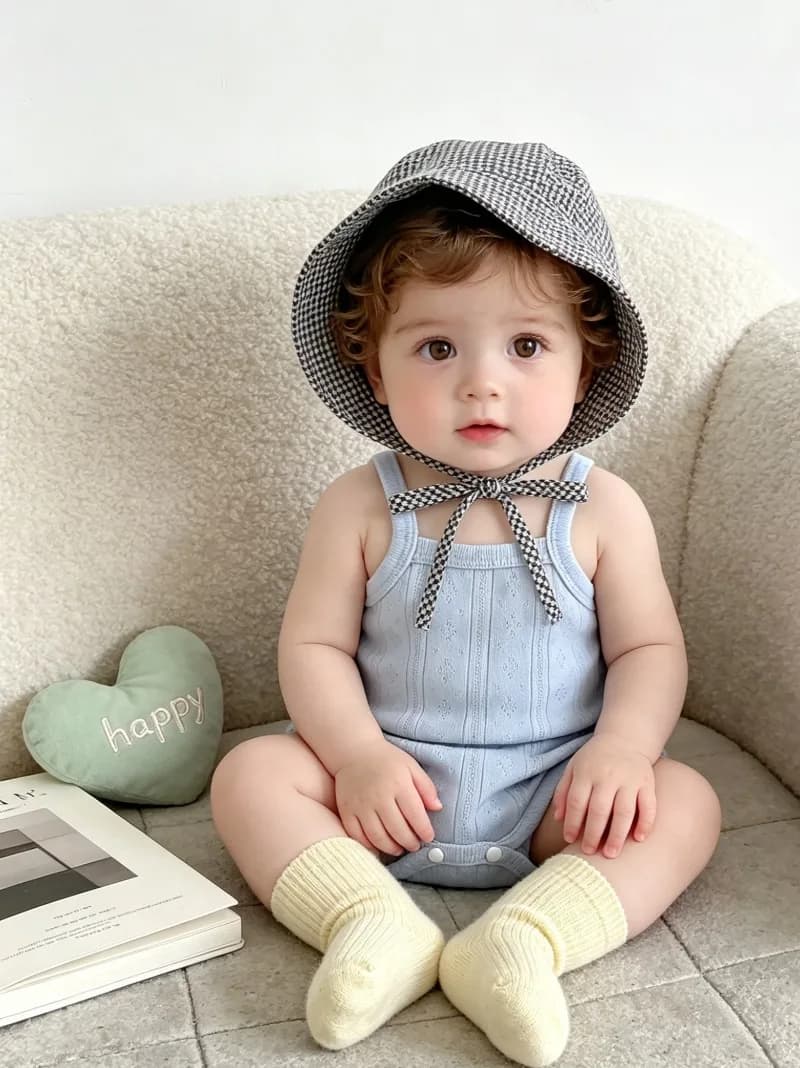 Tutina Estiva per Neonati in Puro Cotone Jacquard Senza Cuciture, Sottile e Traspirante, Modello Triangolare