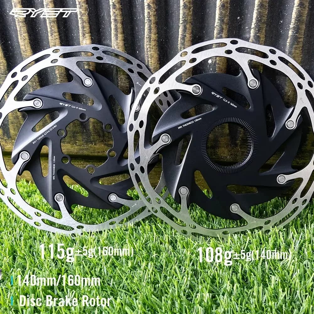 Rotori Freno Bici RYET 140mm/160mm Compatibili con 6 Bulloni e Centerlock per Freni a Disco MTB e Bici da Strada