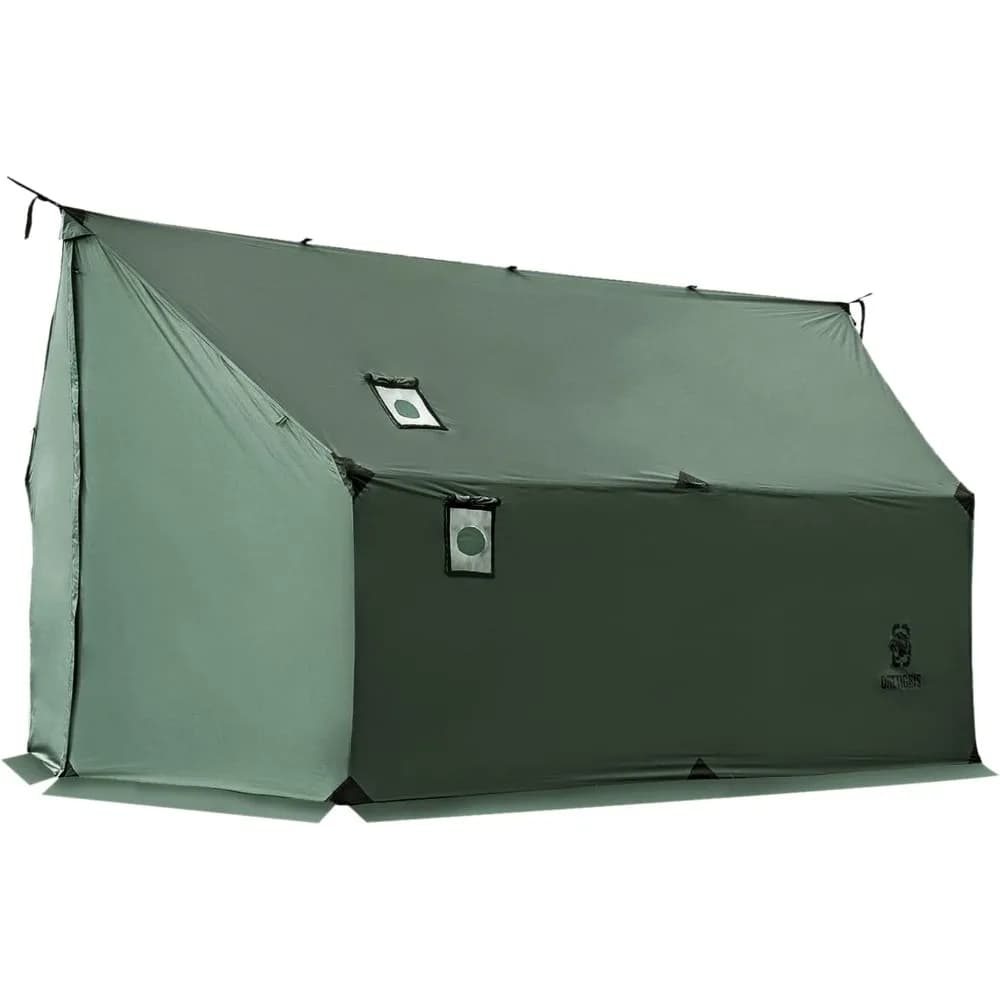 TEGIMEN Tenda Invernale a Doppia Apertura con Doppio Foro per Stufa, Impermeabile 3000mm, Protezione Antivento e Antineve, Spaziosa Tenda da Campeggio 4 Stagioni