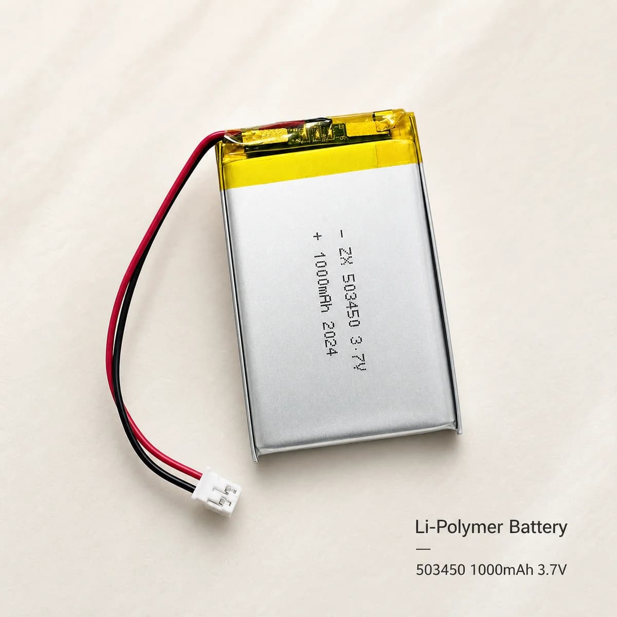 Rechargeable LiPo Battery 503450 1000mAh 3.7V PH2.0 2P Lithium Polymer Cell for Dash Cam LED Light Smart Lock