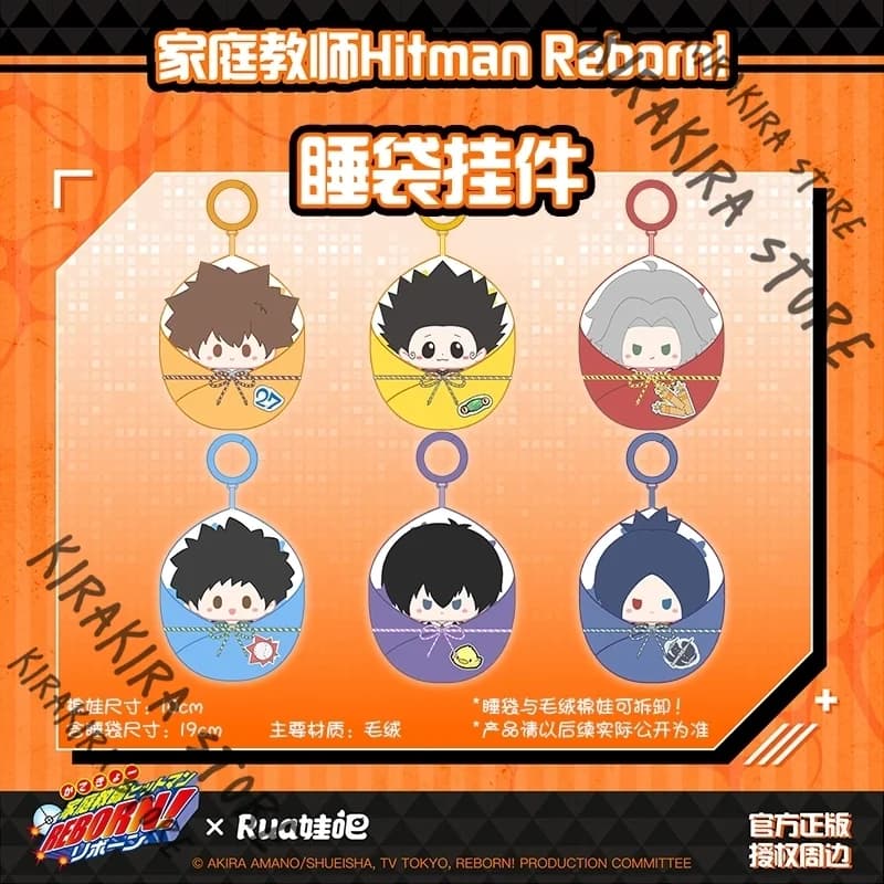 HITMAN REBORN Hibari Kyouya Gokudera Hayato Ciondolo in vero cotone Maumet Sacco a pelo a forma di burattino Kawaii Ornamenti Portachiavi