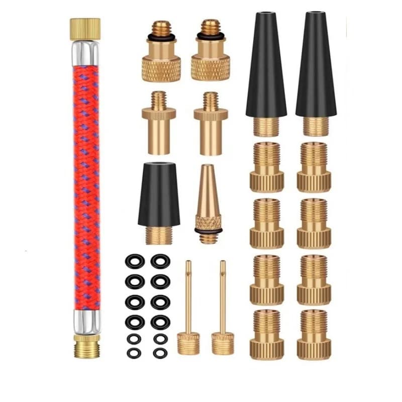 16/21/26/38Pcs Bike Tire Inflator Tube Needle Air Hose Adapter Pump Connectors For Repair