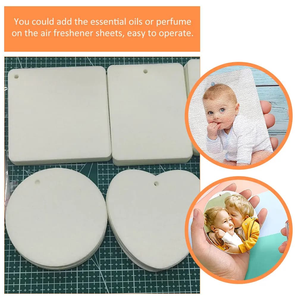 Set da 1 Fogli di Feltro Grezzi per Sublimazione Fai da Te, per Deodoranti per Auto e Casa, Decorazione Aromaterapica, Fogli Profumati da Appendere per Termopressa