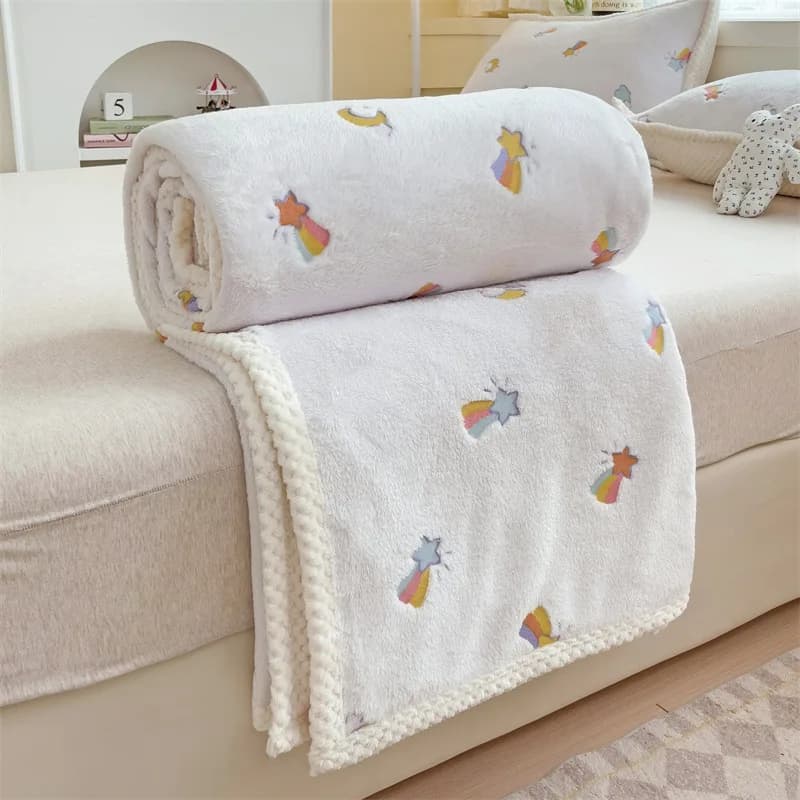 Coperta Morbida per Neonati, Coperta in Flanella per Passeggino, Coperta per il Sonno dei Bambini, Coperta Sottile per Aria Condizionata, Coperta per Divano, Articoli per Neonati