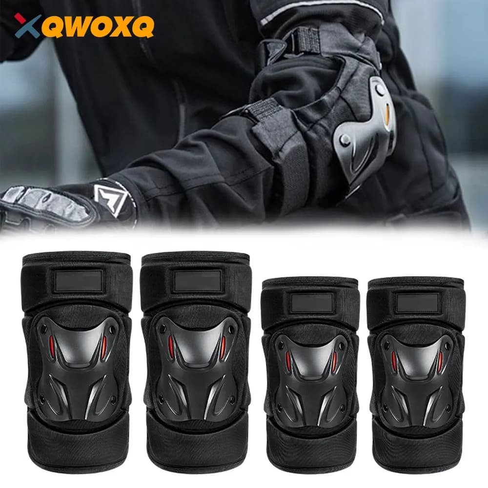 1 paio di ginocchiere protettive per gomiti per moto, ginocchiere per moto da motocross, protezioni per la guida, set di protezioni per protezioni da corsa