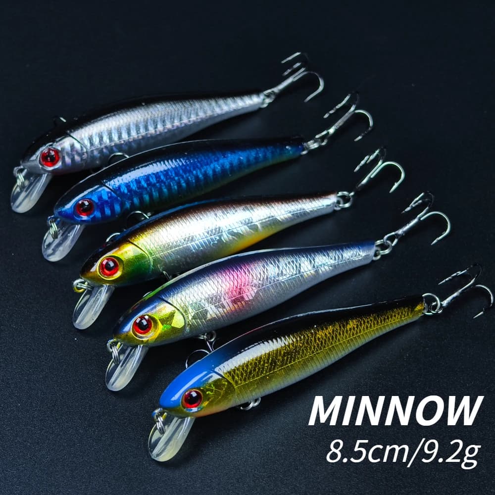 1/5 Pezzi Giappone Modello Caldo Affondamento Minnow Esche Da Pesca 8.5cm9.2g Jerkbait Bass Pike Carkbait Wobblers Swimbait Esca Professionale