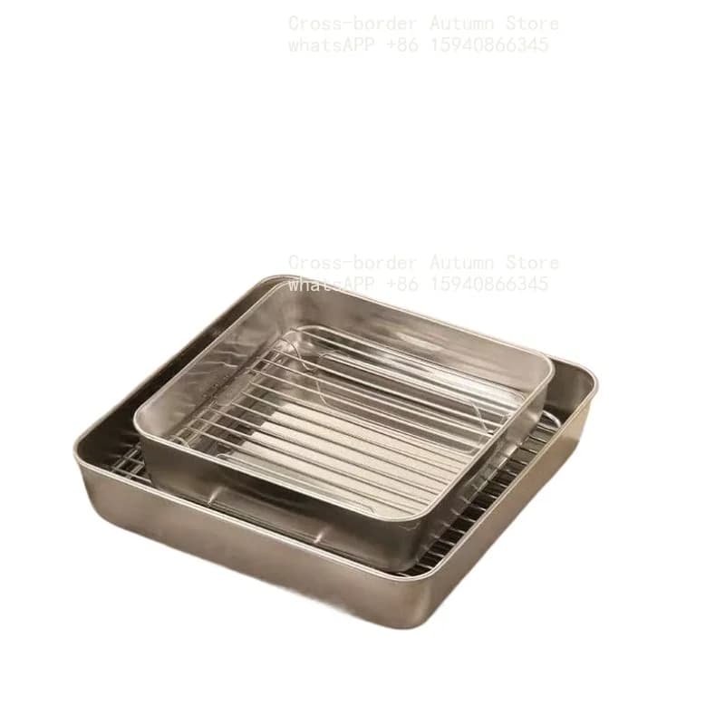 430 Food Grade Stainless Steel Air Fryer Baking Square Cooking Drain Preparation Oven Water Filter