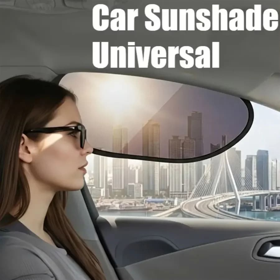 2Pcs Car Sun Shade Curtains, Static Adsorption Blocks Sun & UV, No View Block, Easy Install For Windshield, Side