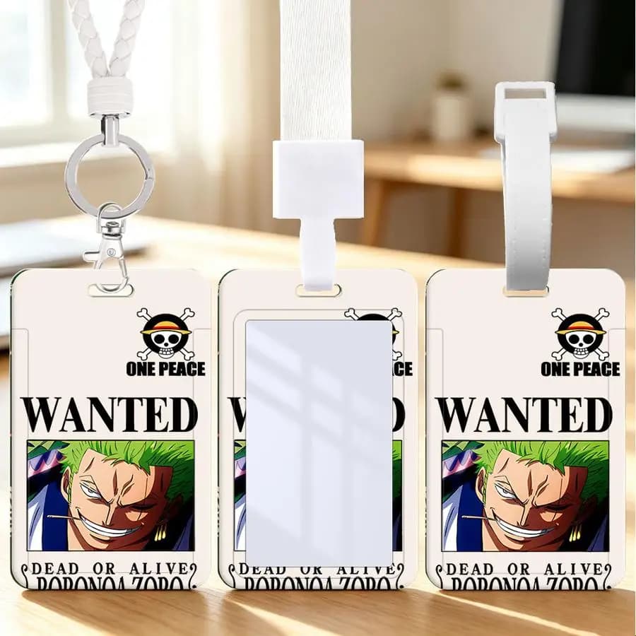 1pc Multi functional Student Bus ID Card Nurse Badge Card Protective Cover Luggage tag cable tie Lanyard card holder Anime Zoro