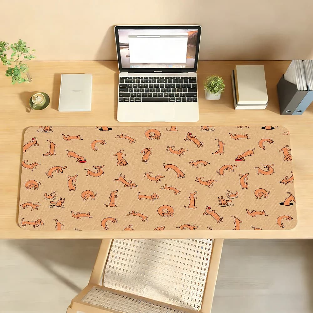Tappetino per mouse Dachshund carino, tappetino per mouse in gomma antiscivolo per computer portatile, tappetino per mouse per giocatori, decorazione per scrivania