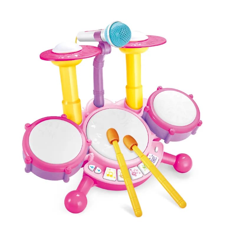 Vendita calda bambini creativi tamburi jazz luce elettrica cool music drum kit strumento a percussione baby early education toys gift