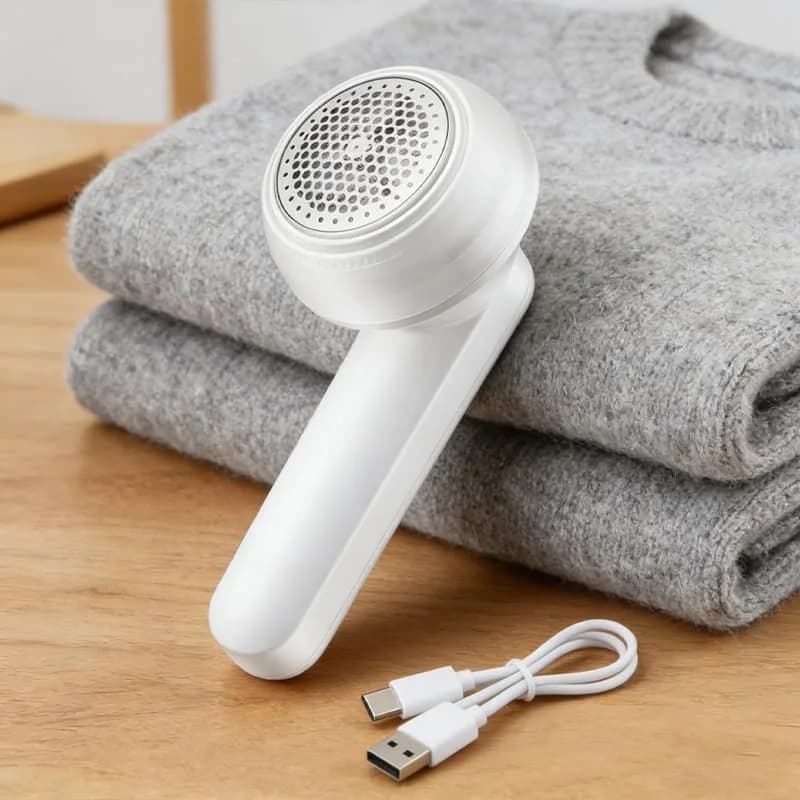 1 pezzo di rimuovi pelucchi per vestiti, rasatore per indumenti, rasatore per maglioni per rimuovere pelucchi, tessuti in pelliccia sintetica, coperte, decorazioni per la casa (Bianco)