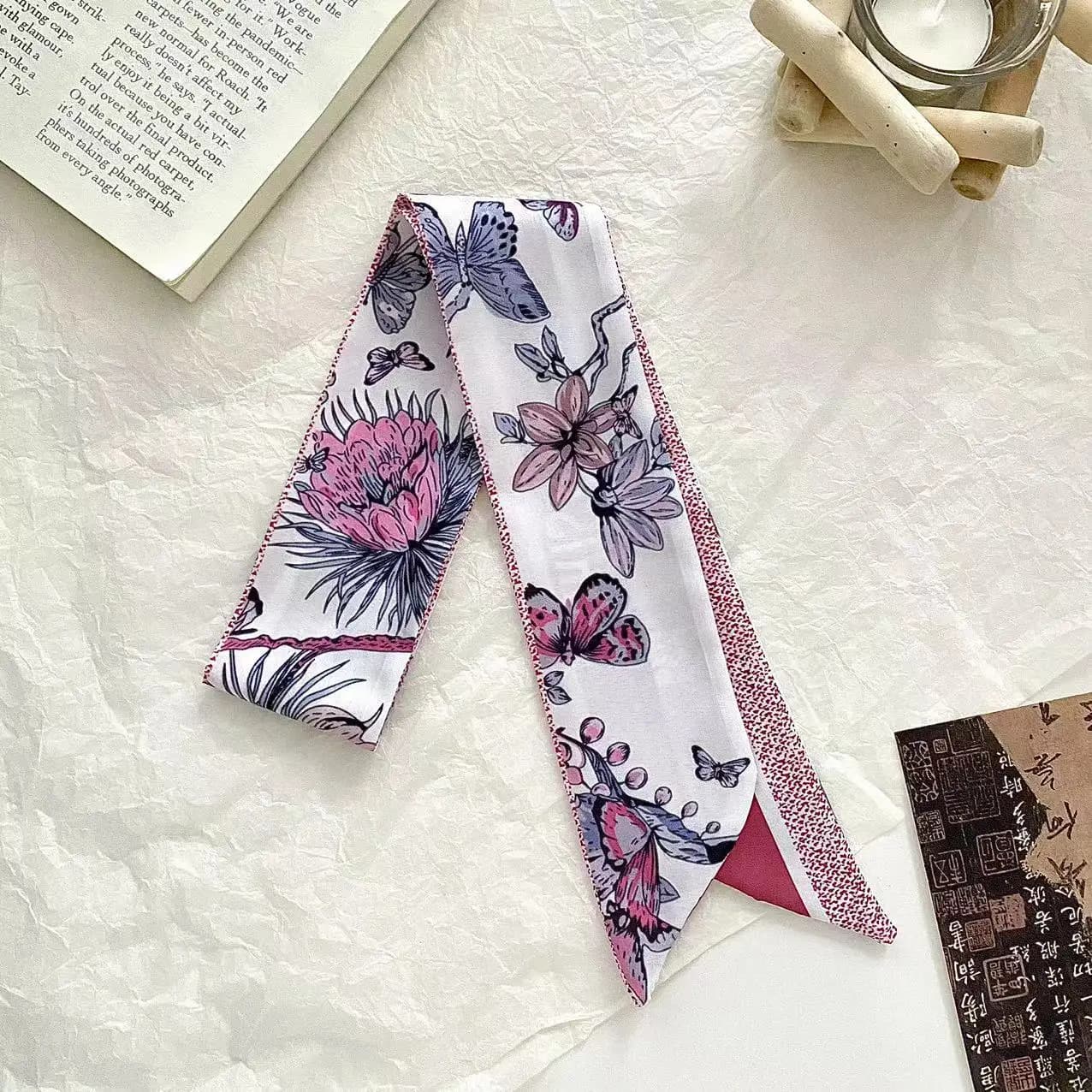 Classic-Style Hairband with Long Silk Scarf for Women, Vintage Bohemian Silk Scarf Wrap, Neck Head Daily Travel Gift Trendy