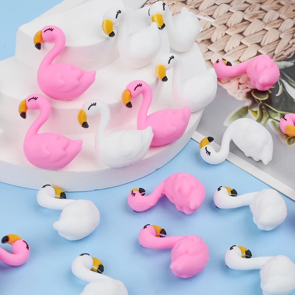4 pezzi perline per massaggiagengive in silicone per bambini 2 colori a forma di cigno perline per uso alimentare per catena ciuccio per bambini collana braccialetto penna perline fai da te