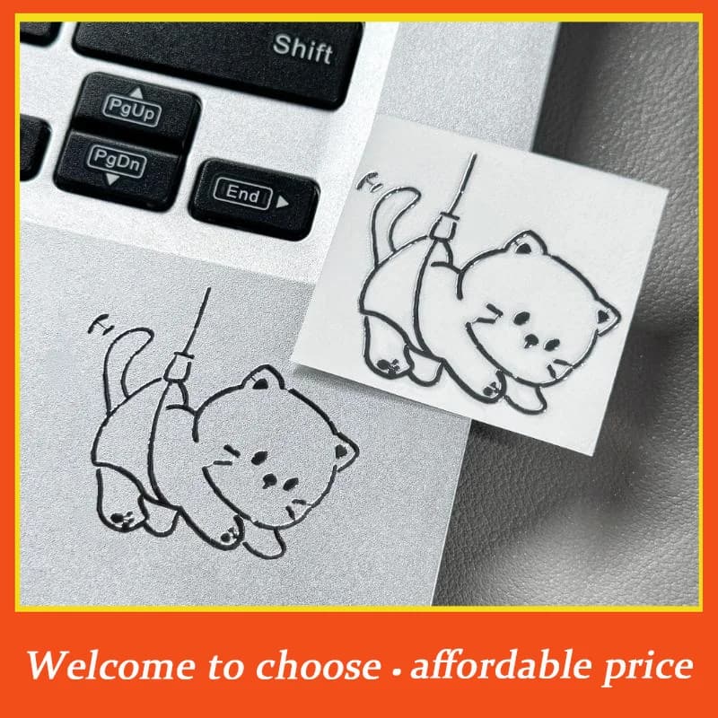 Adesivi in metallo 3D impermeabili con personaggi dei cartoni animati di ragazze e gatti per custodie di telefoni, laptop, decorazioni fai da te, stile estetico creativo