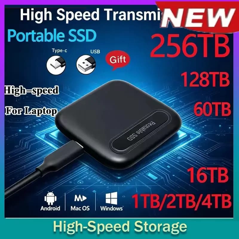Disco Rigido Esterno Originale 2TB 4TB 8TB SSD Portatile USB3.1 Dispositivo di Archiviazione per Laptop PC Desktop