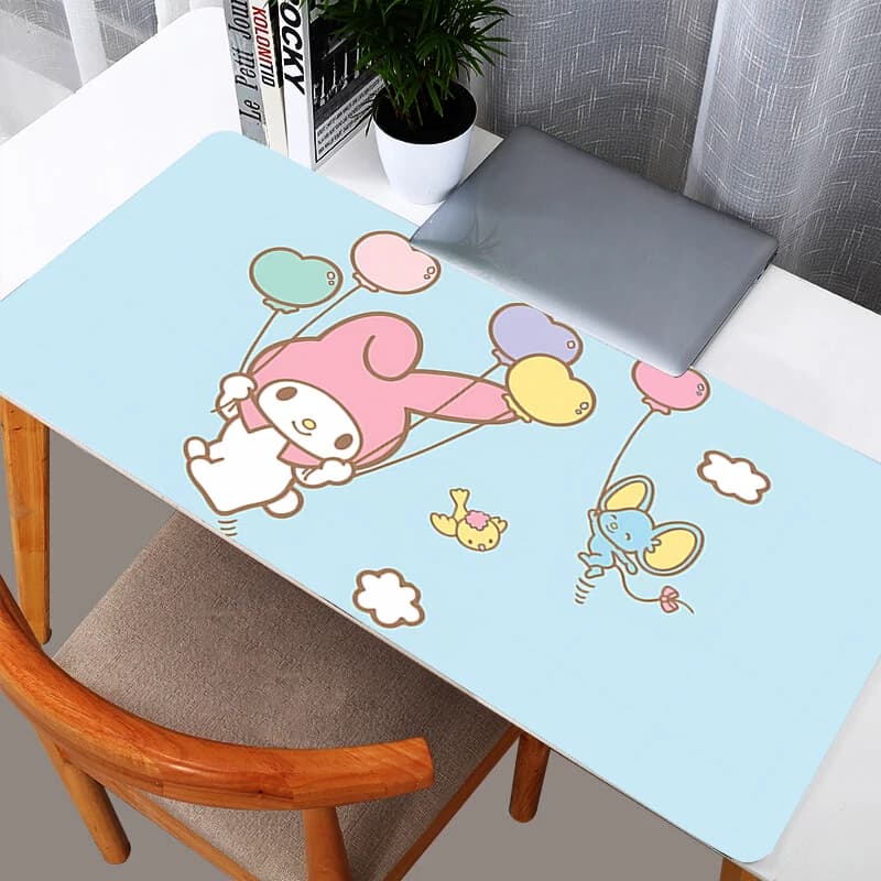 Tappetino per mouse My Melody, resistente, XXL, grande, in gomma, accessori per computer, tappetino da gioco per PC, tappetino da scrivania con bordo rinforzato, tappeto per gamer